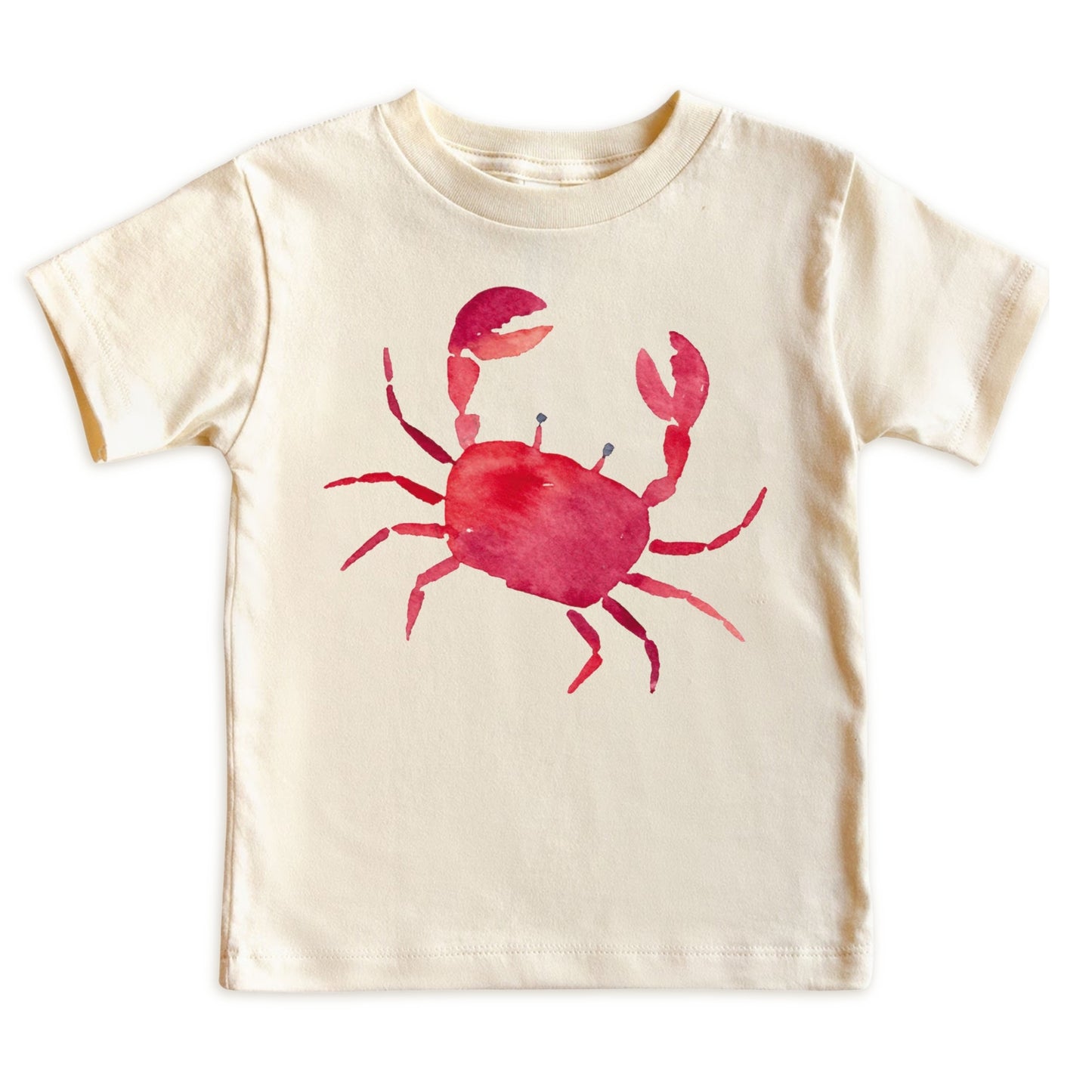 Watercolor Red Crab Kids Cotton T-Shirt