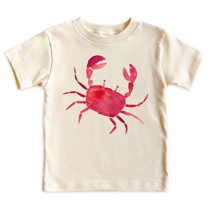Watercolor Red Crab Kids Cotton T-Shirt