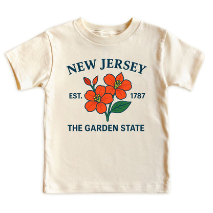 New Jersey Violet Floral Kids T-Shirt