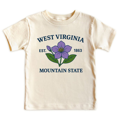 West Virginia Rhododendron Floral Kids T-Shirt