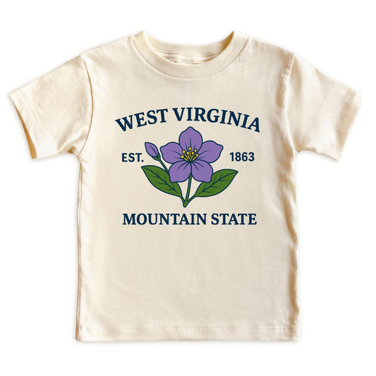 West Virginia Rhododendron Floral Kids T-Shirt