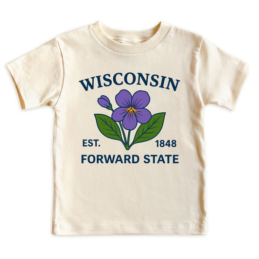 Wisconsin Wood Violet Floral Kids T-Shirt