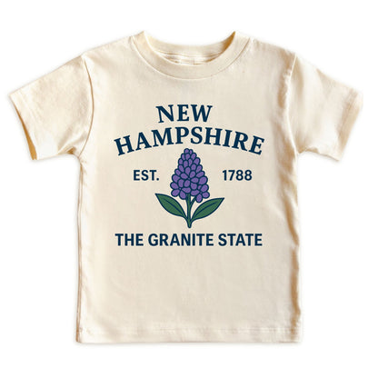 New Hampshire Purple Lilac Floral Kids T-Shirt