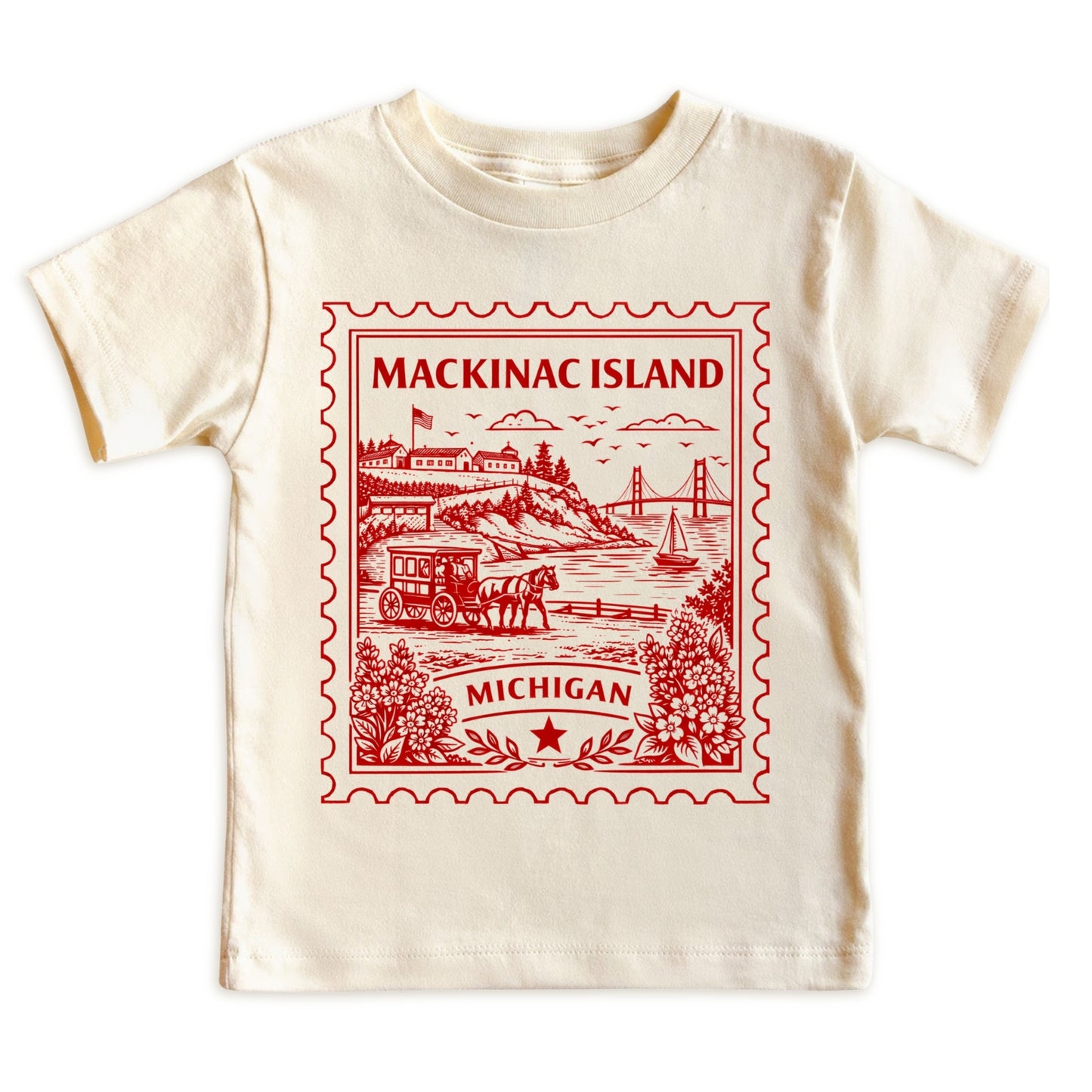 Mackinac Island Michigan Baby Vintage Postage Stamp ONESIE®