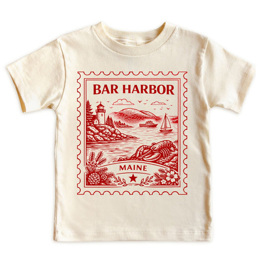 Bar Harbor Maine Kids Vintage Postage Stamp T-Shirt