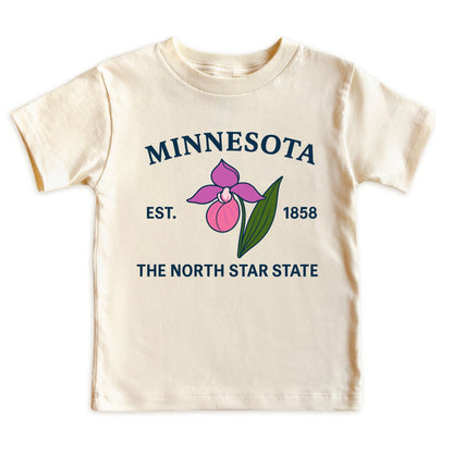 Minnesota Showy Lady's Slipper Floral Kids T-Shirt