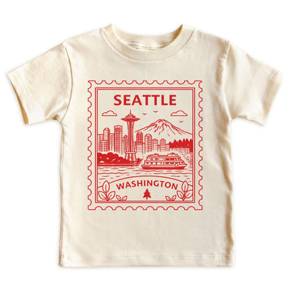 Seattle Washington Kids Vintage Postage Stamp T-Shirt