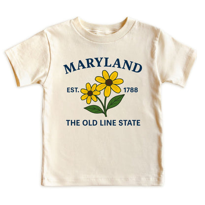 Maryland Black-Eyed Susan Floral Kids T-Shirt