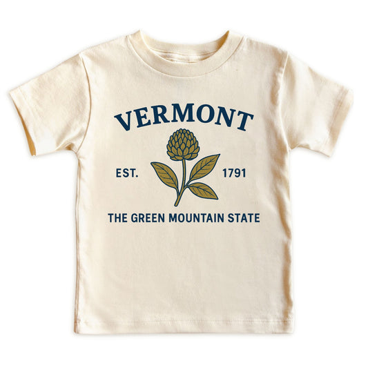 Vermont Red Clover Floral Kids T-Shirt