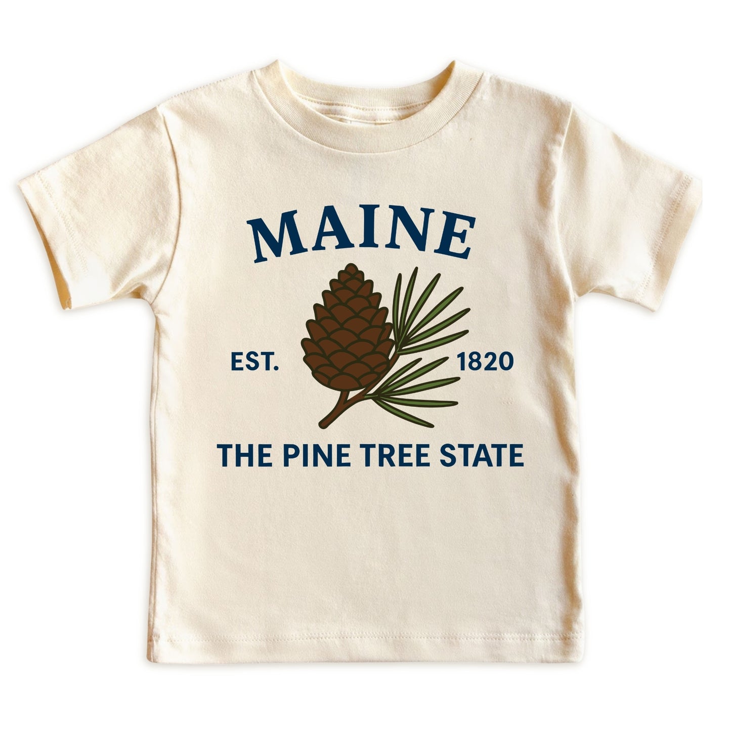 Maine White Pine Cone Kids T-Shirt