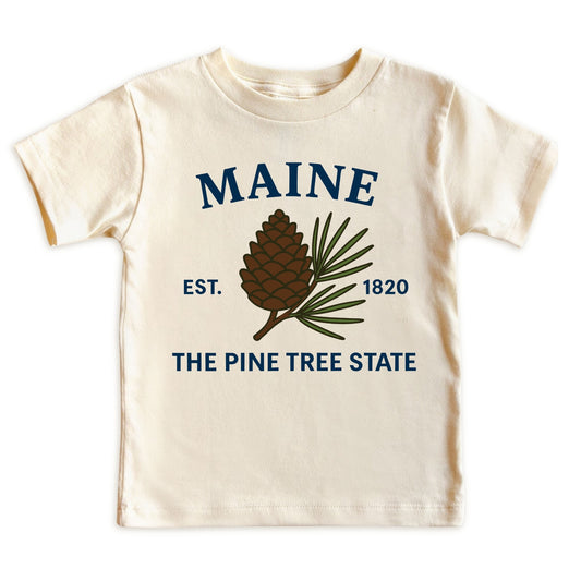 Maine White Pine Cone Kids T-Shirt