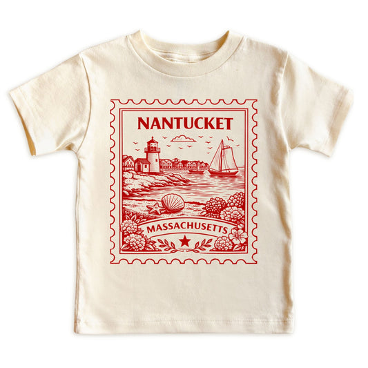 Nantucket Massachusetts Kids Vintage Postage Stamp T-Shirt