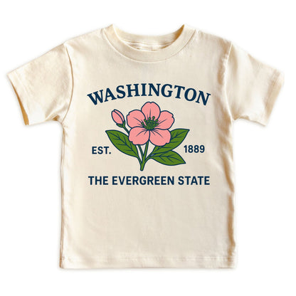 Washington Coast Rhododendron Floral Kids T-Shirt