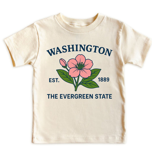 Washington Coast Rhododendron Floral Kids T-Shirt