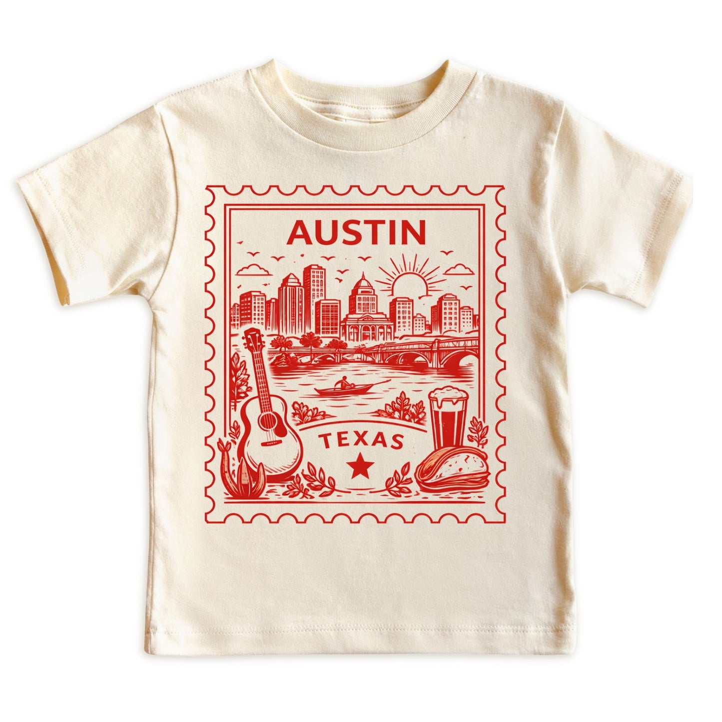 Austin Texas Kids Vintage Postage Stamp T-Shirt