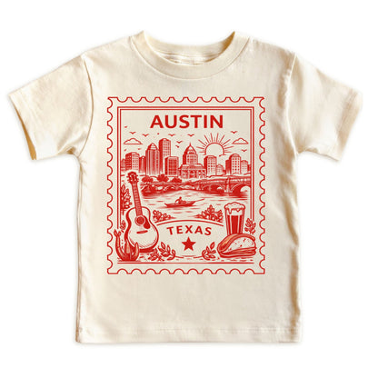 Austin Texas Kids Vintage Postage Stamp T-Shirt