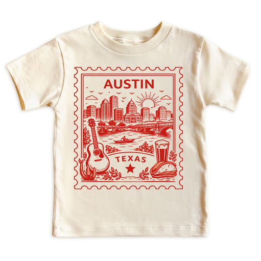Austin Texas Kids Vintage Postage Stamp T-Shirt