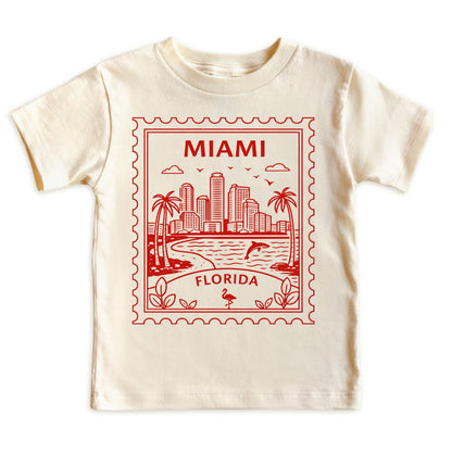 Miami Florida Kids Vintage Postage Stamp T-Shirt