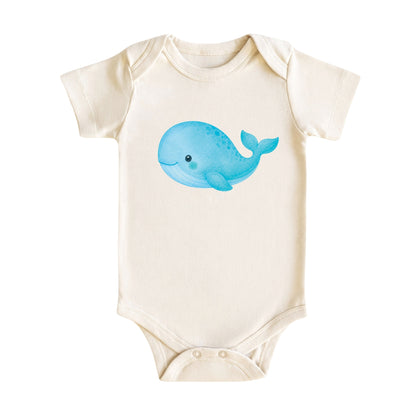 Watercolor Whale Baby Bodysuit