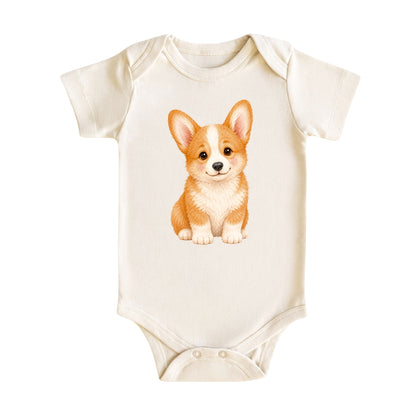 Watercolor Corgi Baby Bodysuit
