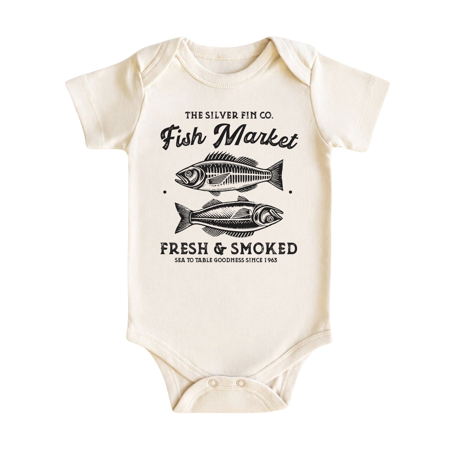 Vintage Fish Market Baby Bodysuit