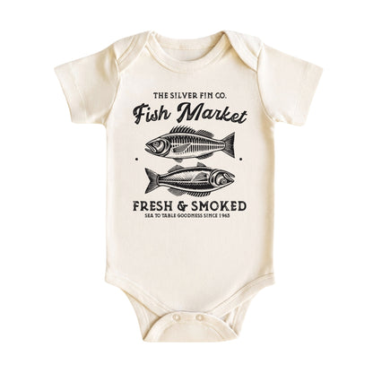 Vintage Fish Market Baby Bodysuit