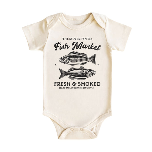 Vintage Fish Market Baby Bodysuit