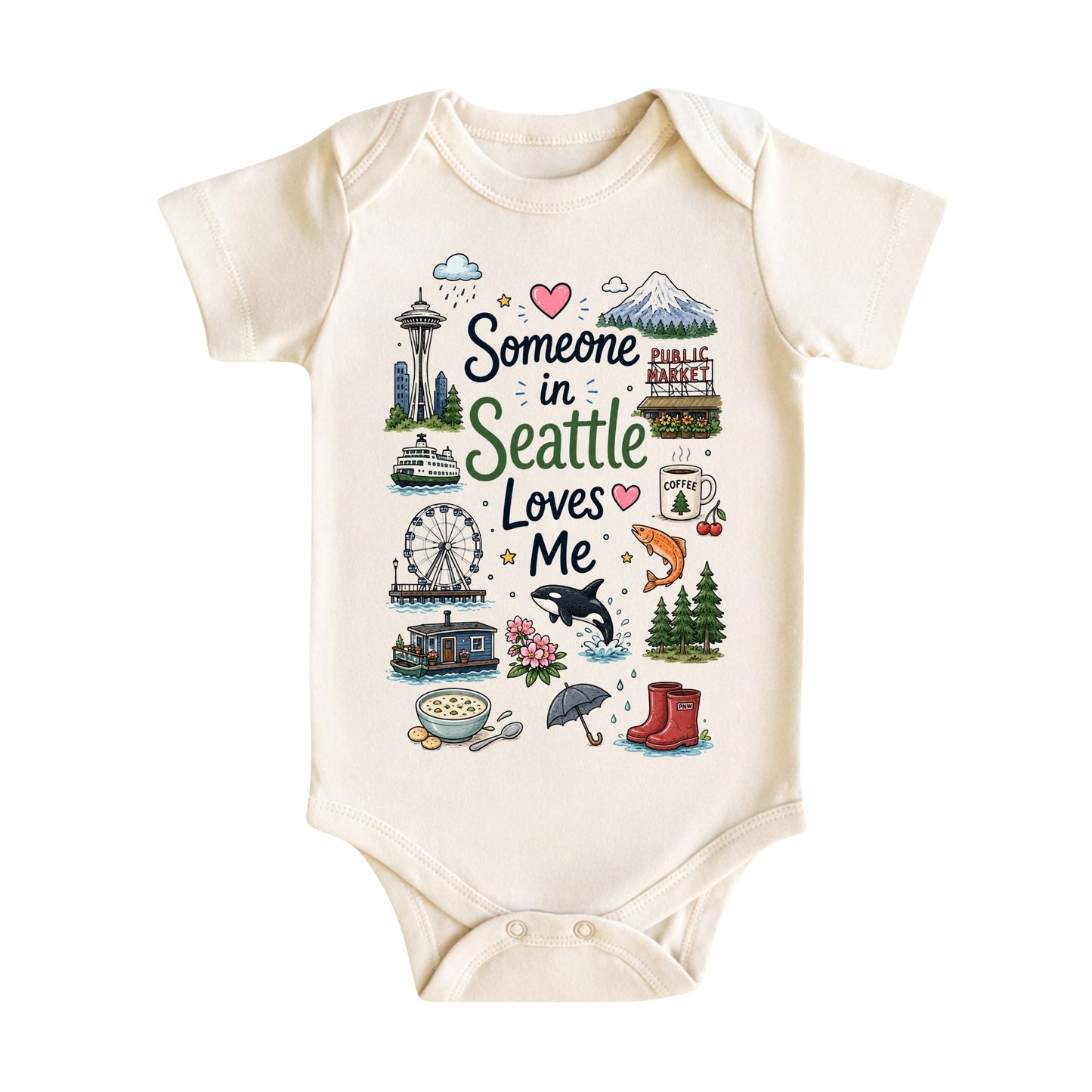 Someone in Seattle Loves Me Baby Bodysuit