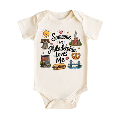 Someone in Philadelphia Loves Me Baby Bodysuit