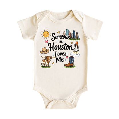 Someone in Houston Loves Me Baby Bodysuit