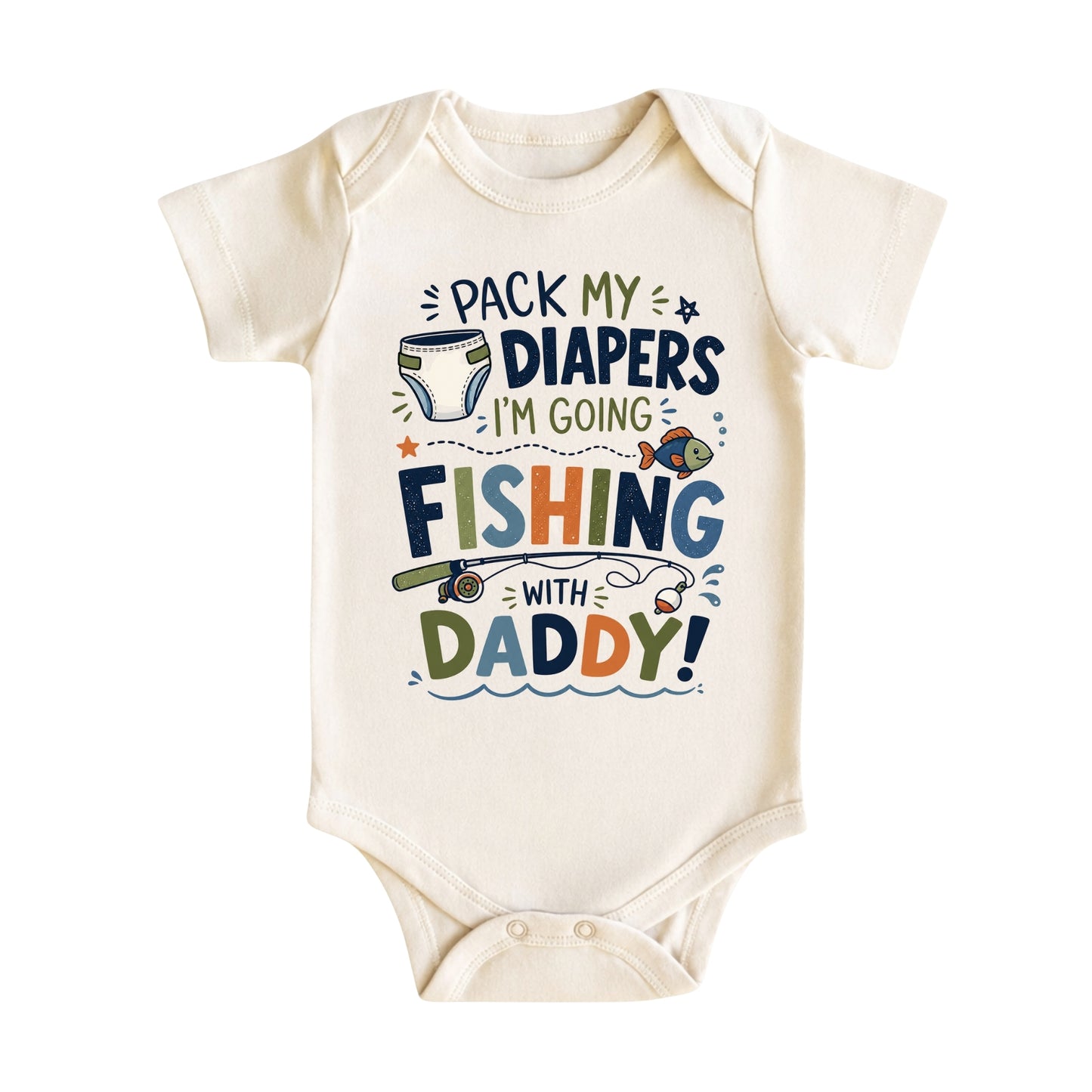 Pack My Diapers I’m Going Fishing with Daddy Baby Bodysuit