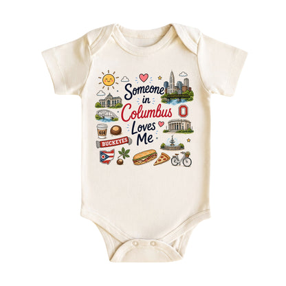 Someone in Columbus Loves Me Baby Bodysuit