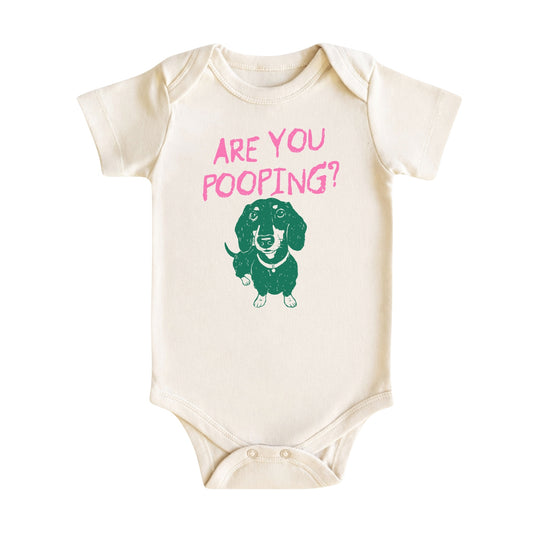 Are You Pooping Dachshund Baby Bodysuit