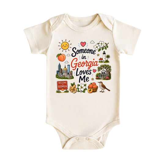 Someone in Georgia Loves Me Baby Bodysuit