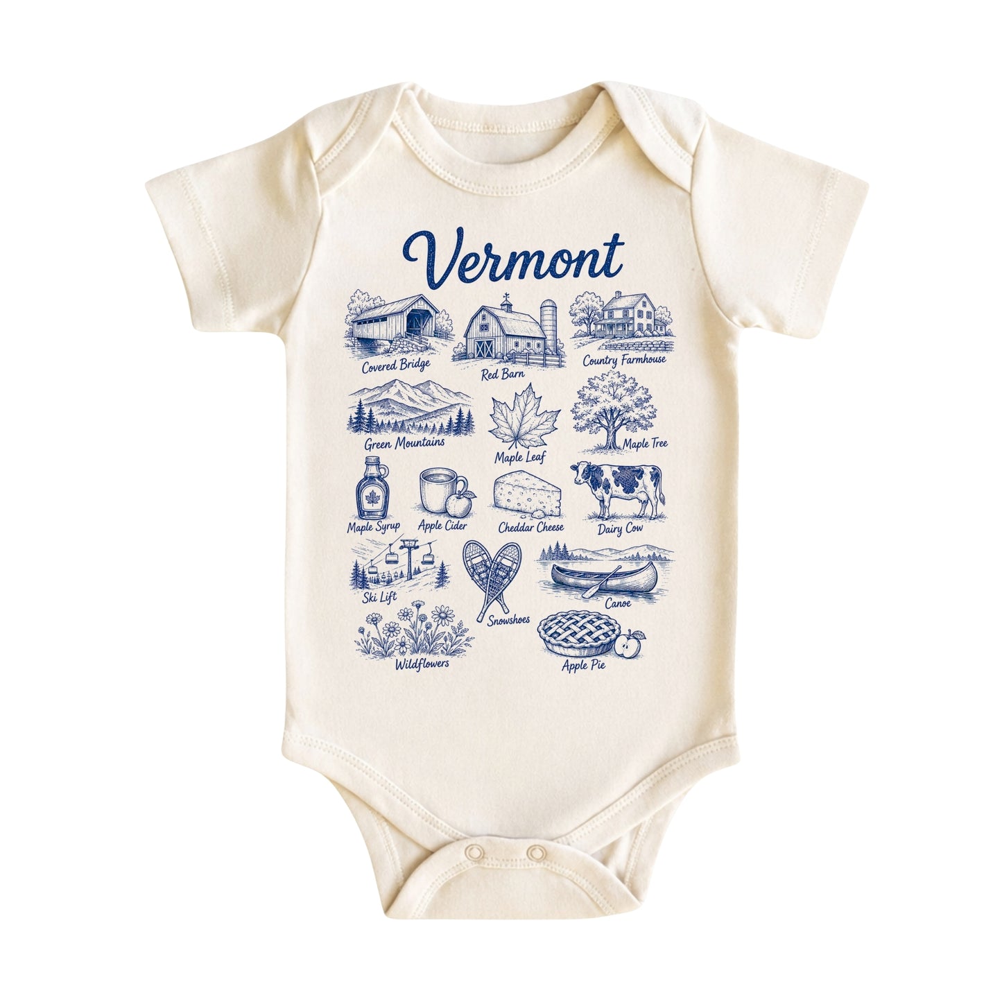Vermont Vacation Baby Bodysuit and T-Shirt