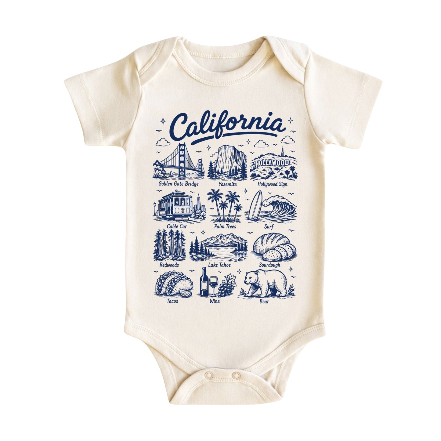 California Baby Bodysuit for Boys and Girls