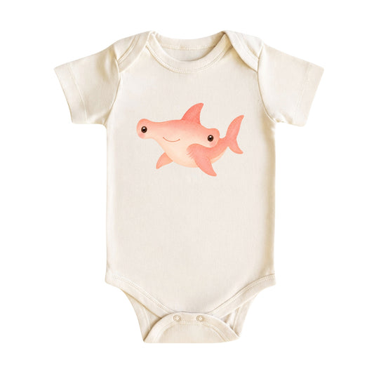 Watercolor Pink Hammerhead Shark Baby Bodysuit
