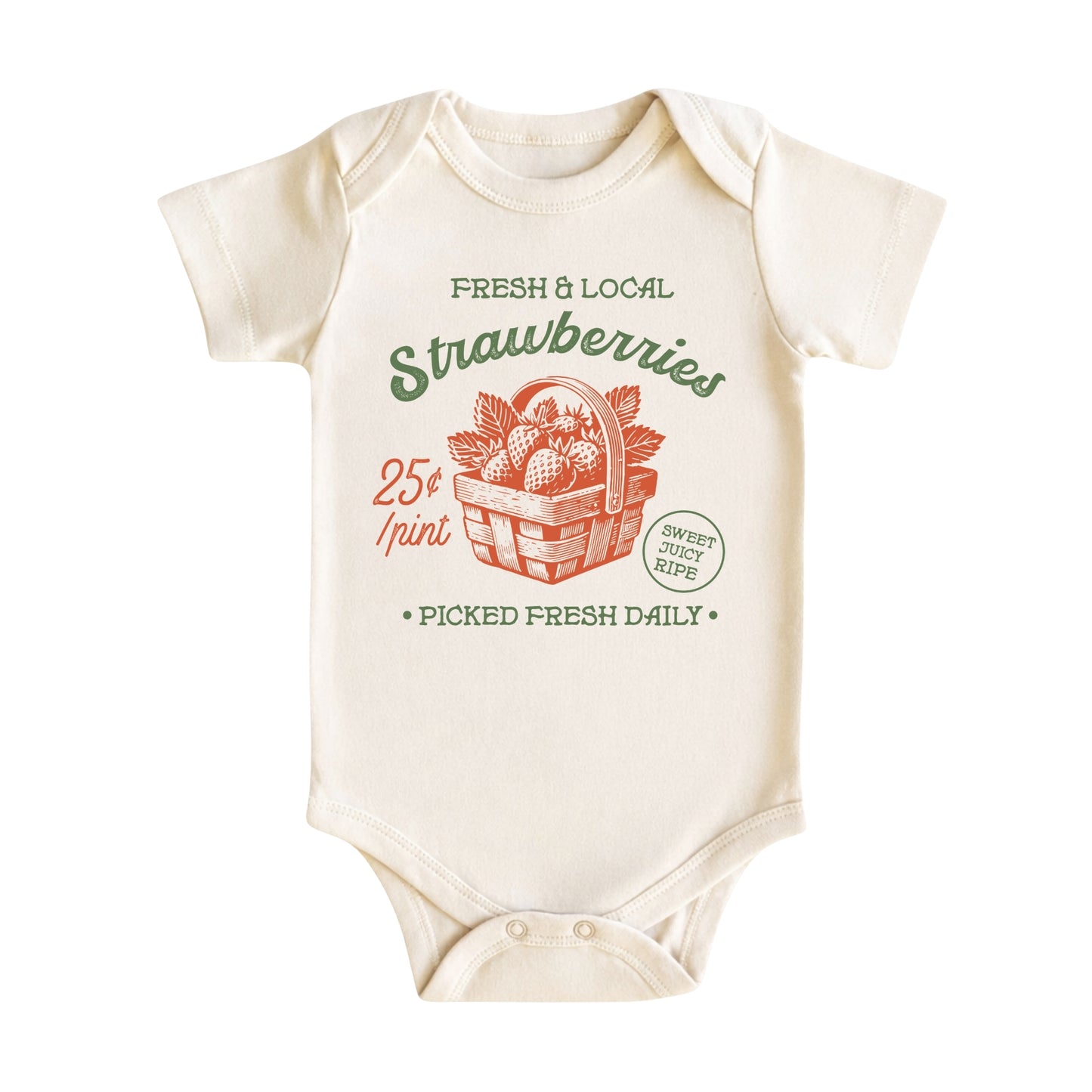 Vintage Strawberry Market Baby Bodysuit