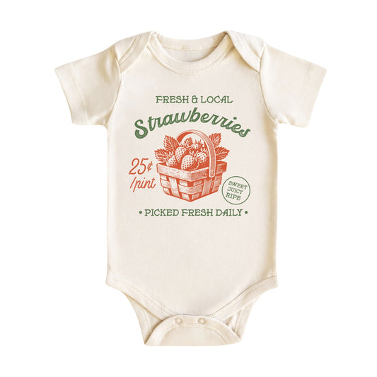 Vintage Strawberry Market Baby Bodysuit