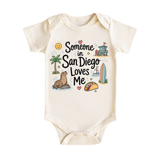 Someone in San Diego Loves Me Baby Bodysuit