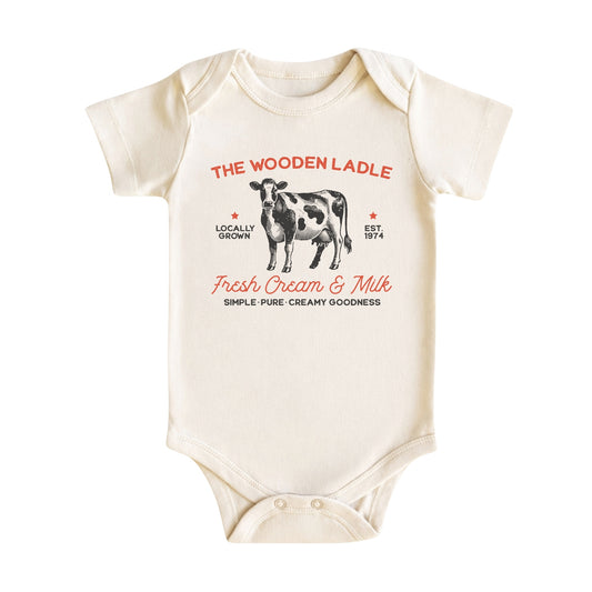 Vintage Farm Cow Baby Bodysuit