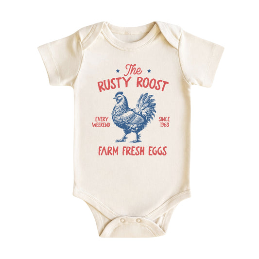 Vintage Farm Chicken Baby Bodysuit