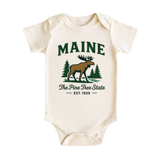 Maine Baby Bodysuit for Baby Boys Girls, Portland Lewiston Bangor Newborn Baby Hospital Outfit