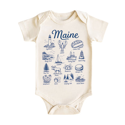 Maine Vacation Baby Bodysuit and T-Shirt