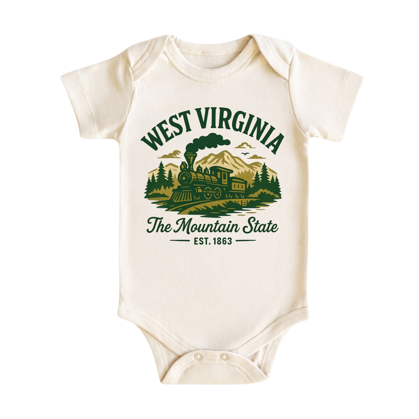 West Virginia Baby Bodysuit for Baby Boys Girls, Charleston Huntington Morgantown Newborn Baby Hospital Outfit