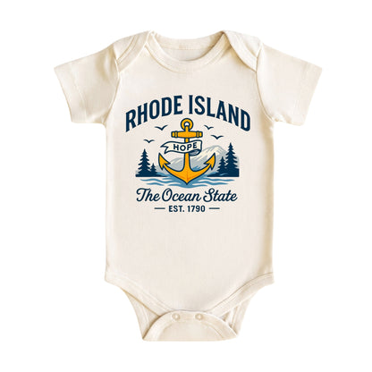 Rhode Island Baby Bodysuit for Baby Boys and Girls