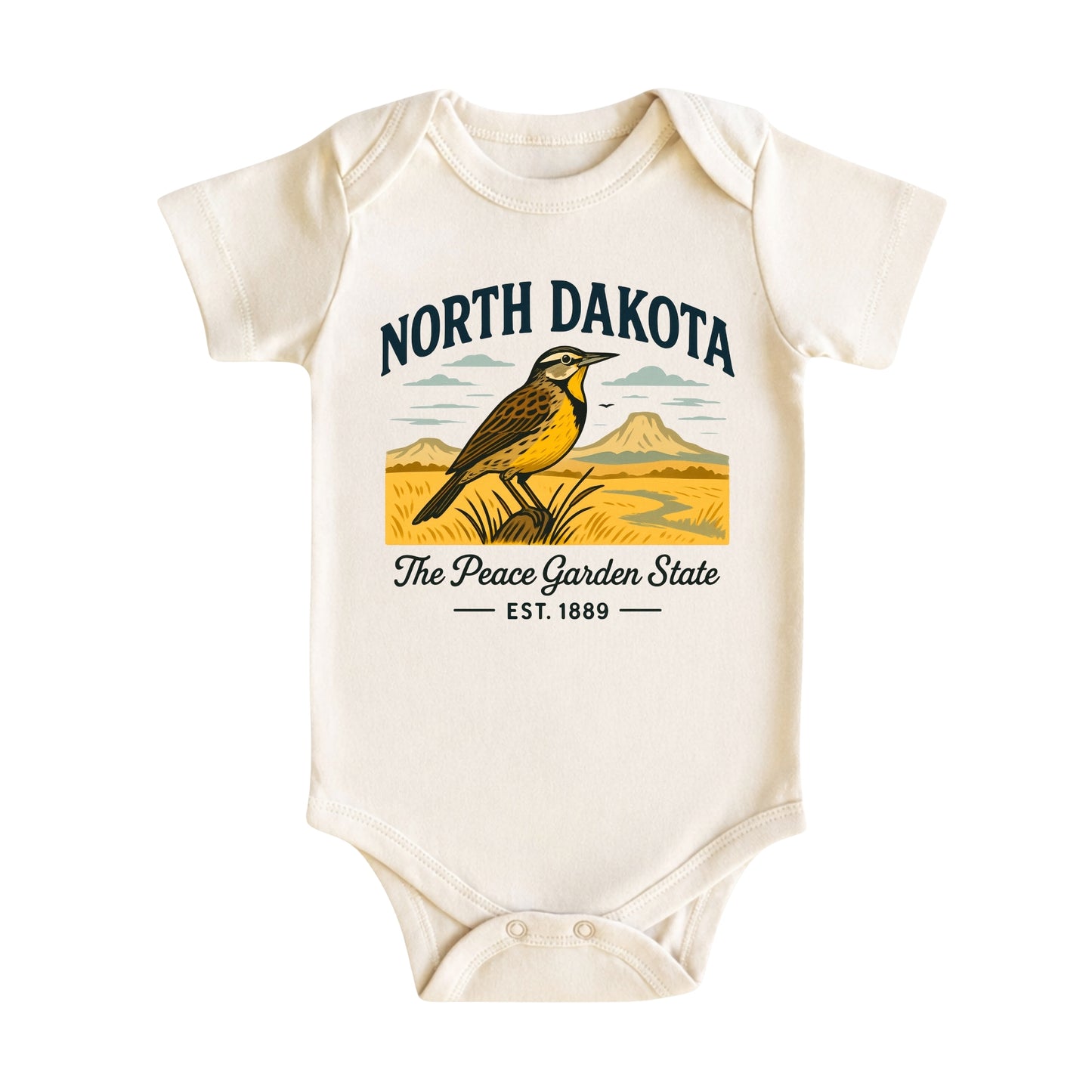 North Dakota Baby Bodysuit for Baby Boys and Girls