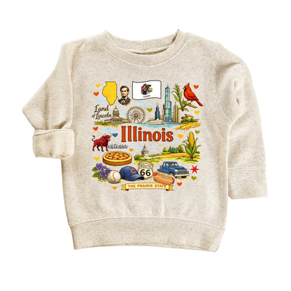 Illinois State Symbols Kids T-Shirt