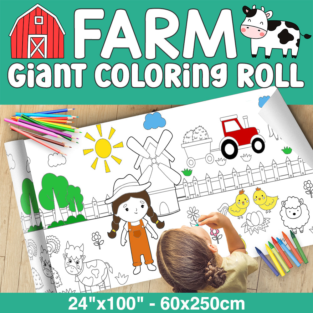 GIANT Coloring Paper Activity Roll for Kids, 24"x100", Camp Life