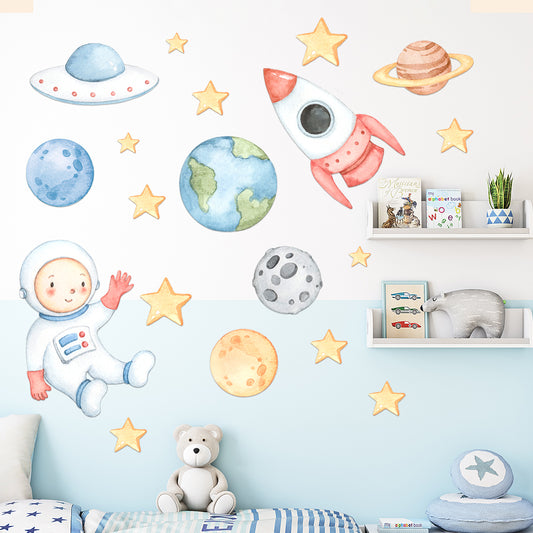 Kids Wall Decal Space Themed Wall Sticker Set